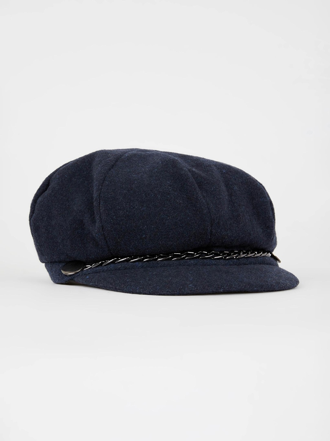 

DeFacto Women Chain Detail Ascot Cap, Navy blue