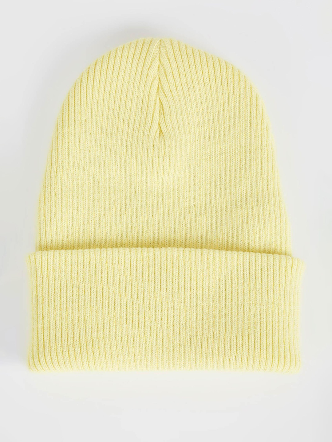 

DeFacto Women Ribbed Acrylic Beanie, Yellow