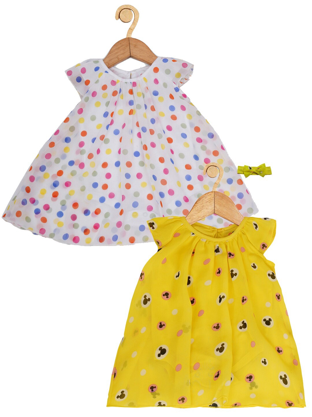 

Creative Kids Girls Pack Of 2 Printed Cap Sleeve A-Line Midi Dress, Yellow