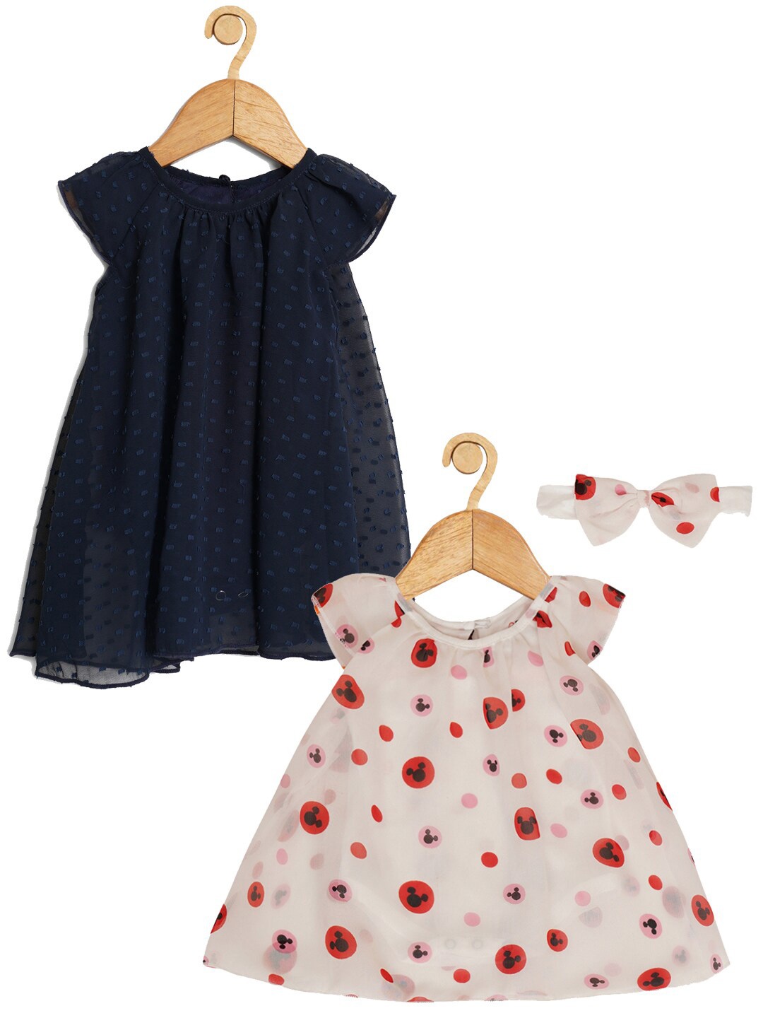 

Creative Kids Girls Pack Of 2 Self Design A-Line Dress, White