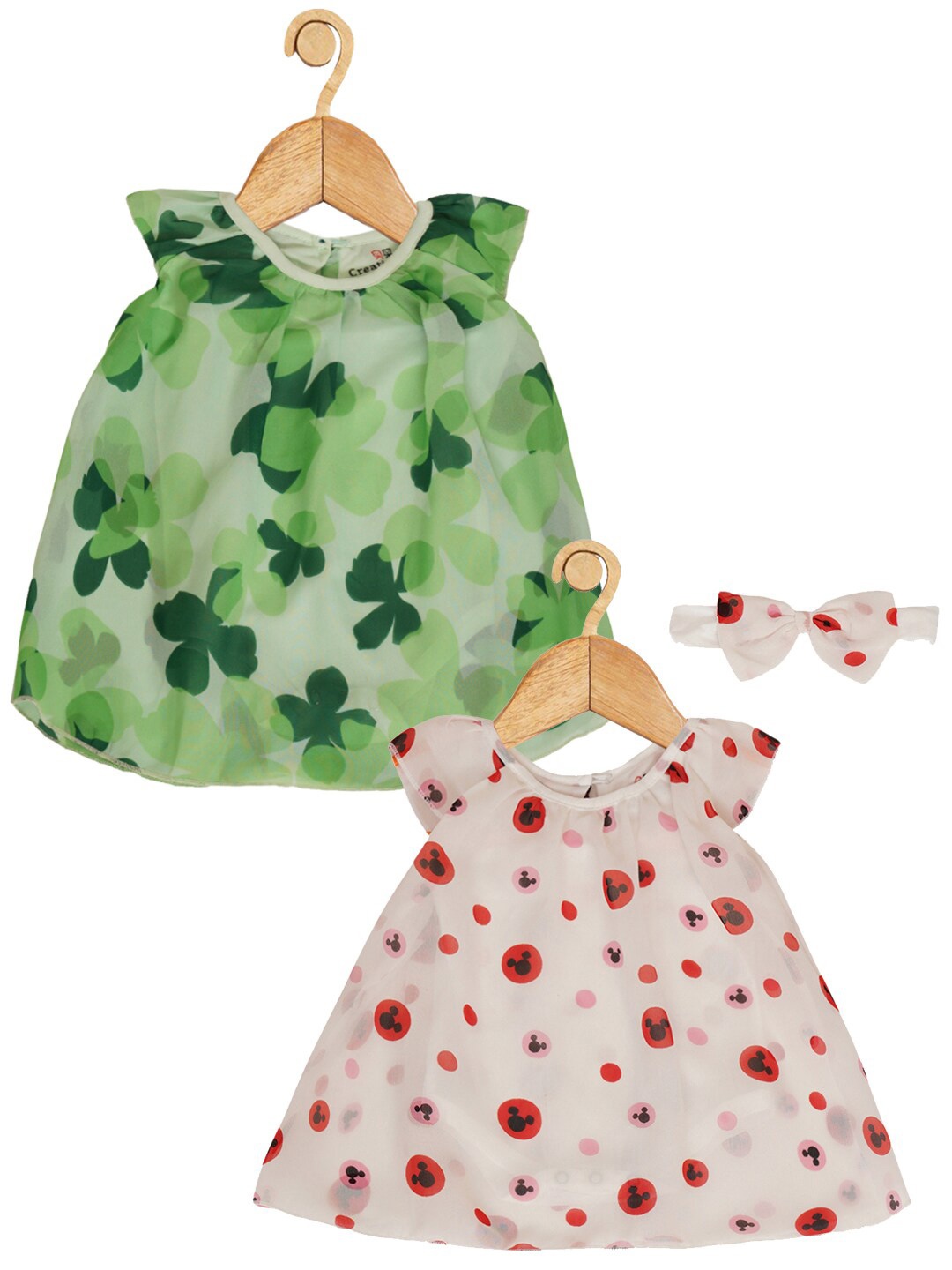 

Creative Kids Infants Girls Pack Of 2 Floral Printed Romper Dress, White