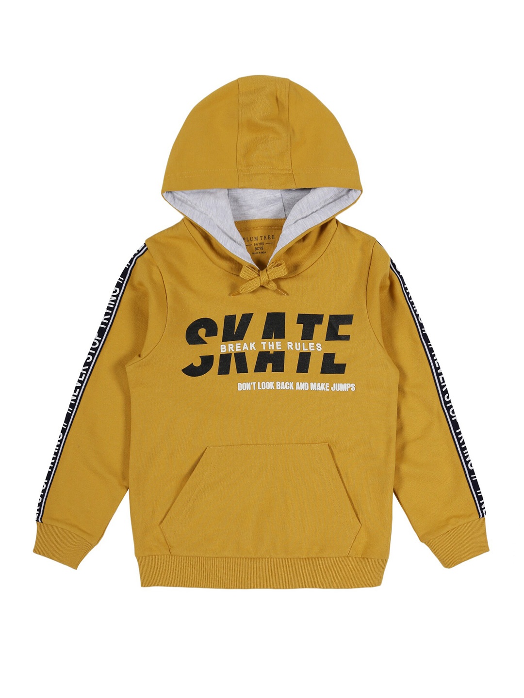 

PLUM TREE Boys Typography Printed Cotton Sweatshirt, Yellow