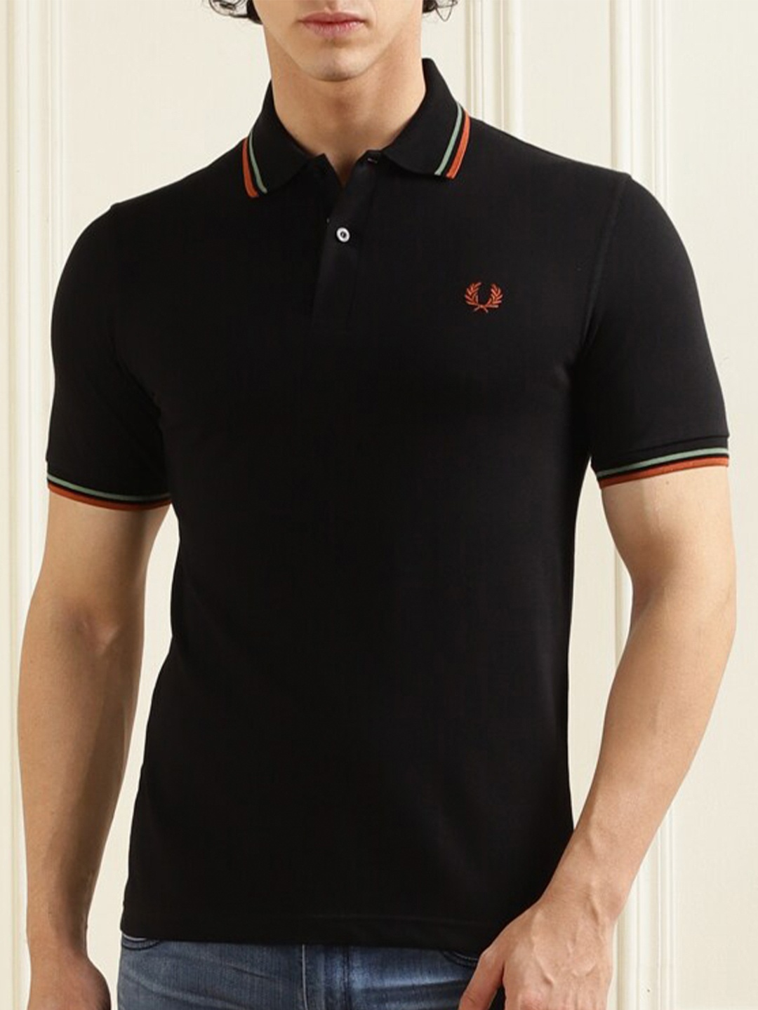 

Fred Perry Polo Collar Pure Cotton T-shirt, Black