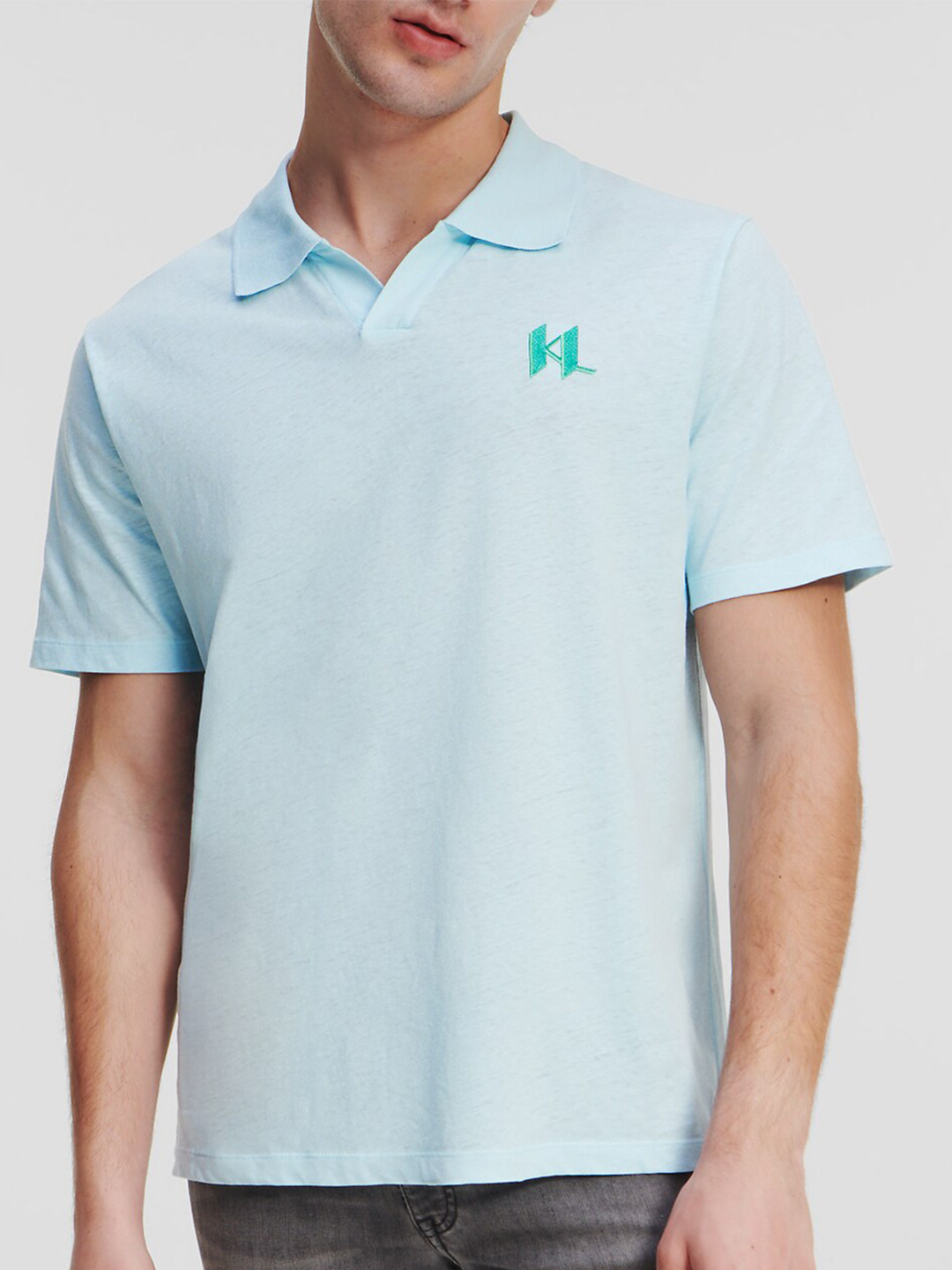 

Karl Lagerfeld Polo Collar Cotton T-shirt, Blue