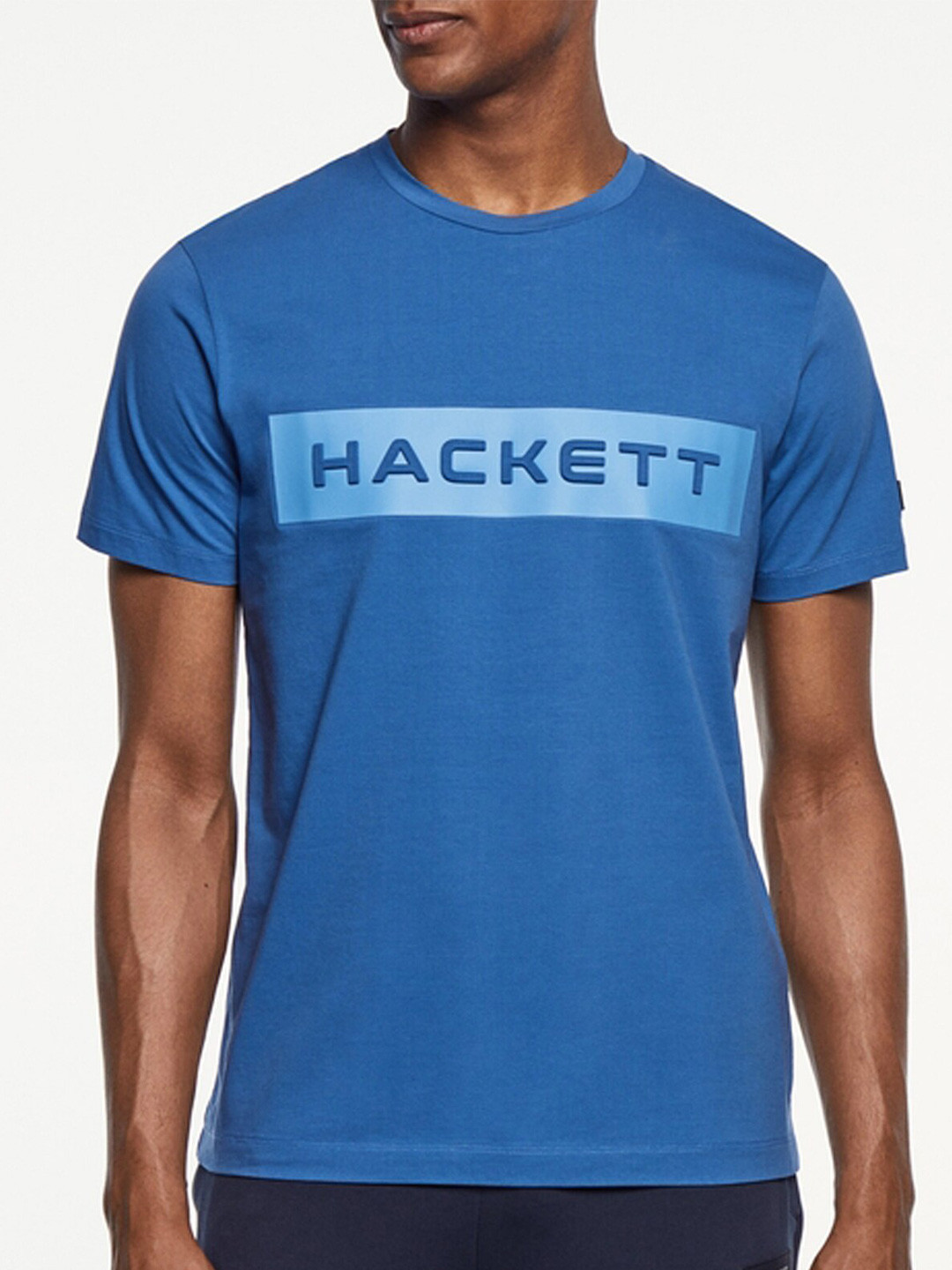 

HACKETT LONDON Typography Printed Pure Cotton T-Shirt, Blue