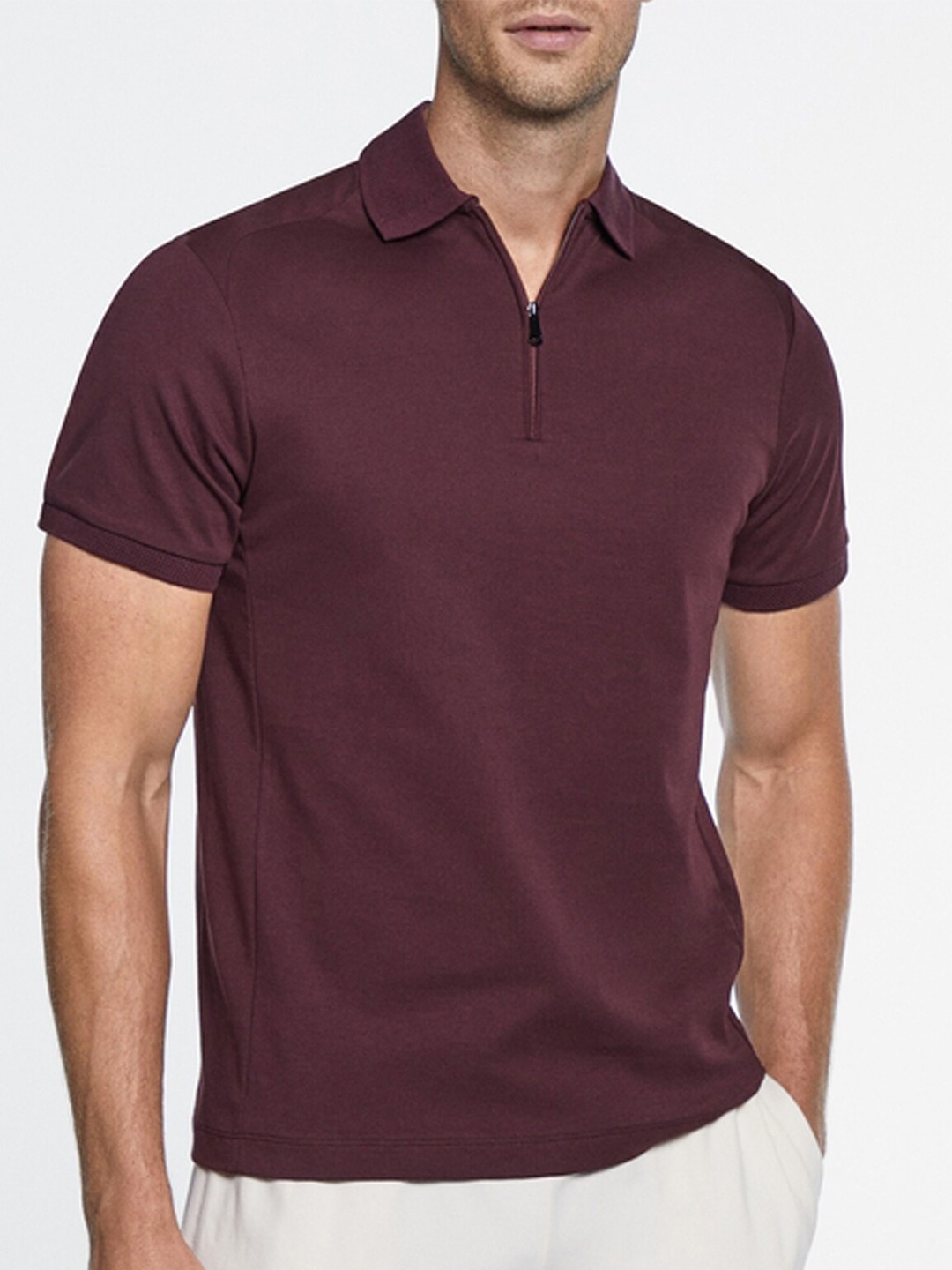 

HACKETT LONDON Polo Collar Pure Cotton T-Shirt, Maroon