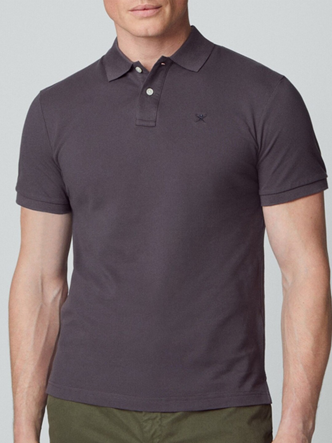 

HACKETT LONDON Polo Collar Pure Cotton T-Shirt, Grey