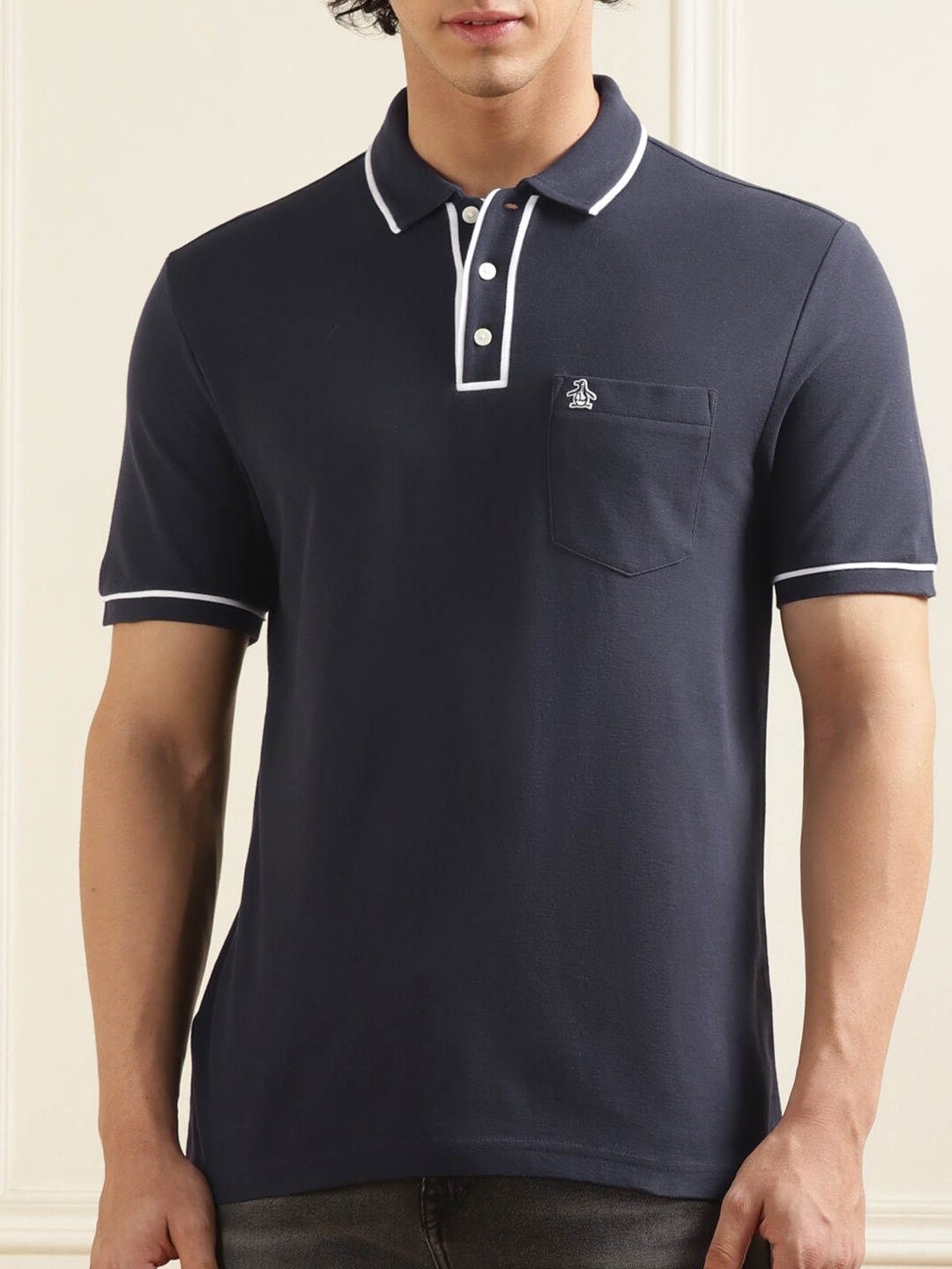 

Original Penguin Polo Collar Pure Cotton T-shirt, Navy blue