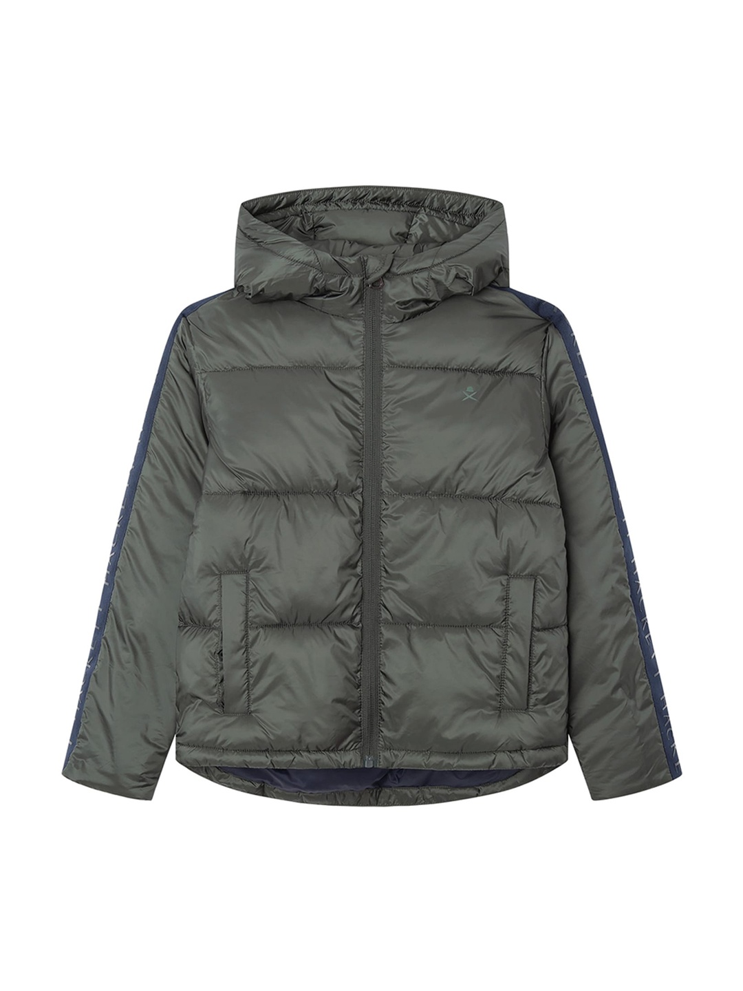 

HACKETT LONDON Boys Hooded Longline Puffer Jacket, Green