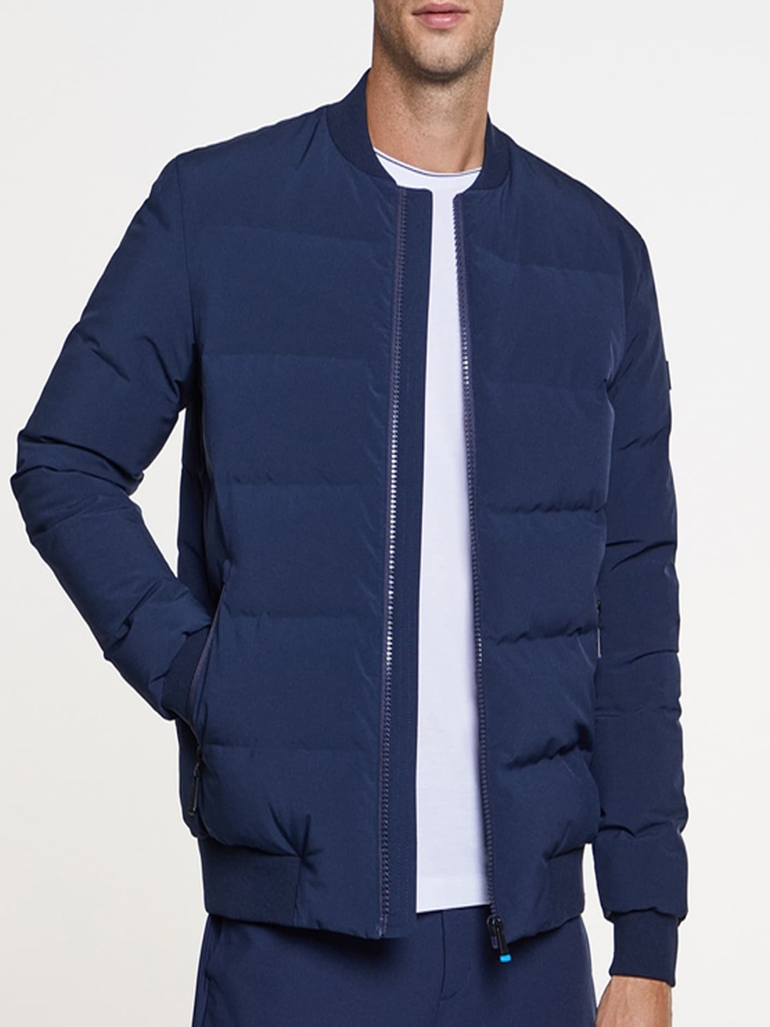 

HACKETT LONDON Mock Collar Bomber Jacket, Navy blue