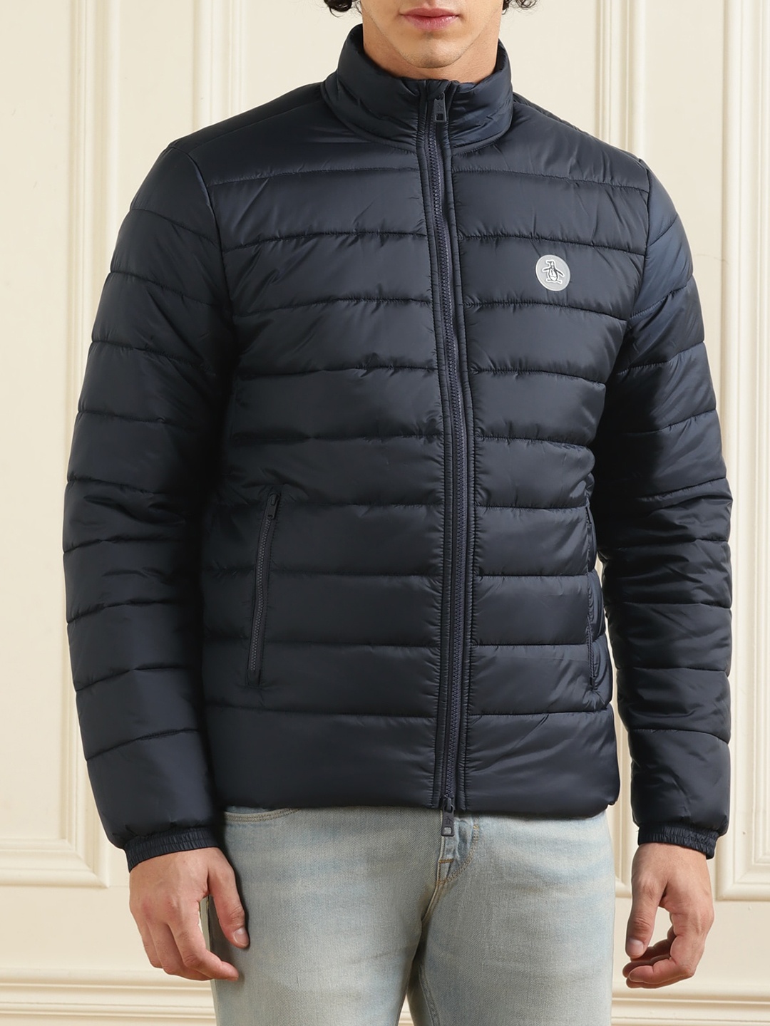 

Original Penguin Mock Collar Puffer Jacket, Navy blue