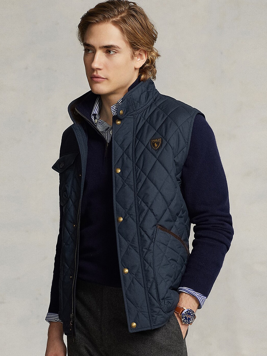 

Polo Ralph Lauren Water Repellent Quilted Vest, Navy blue