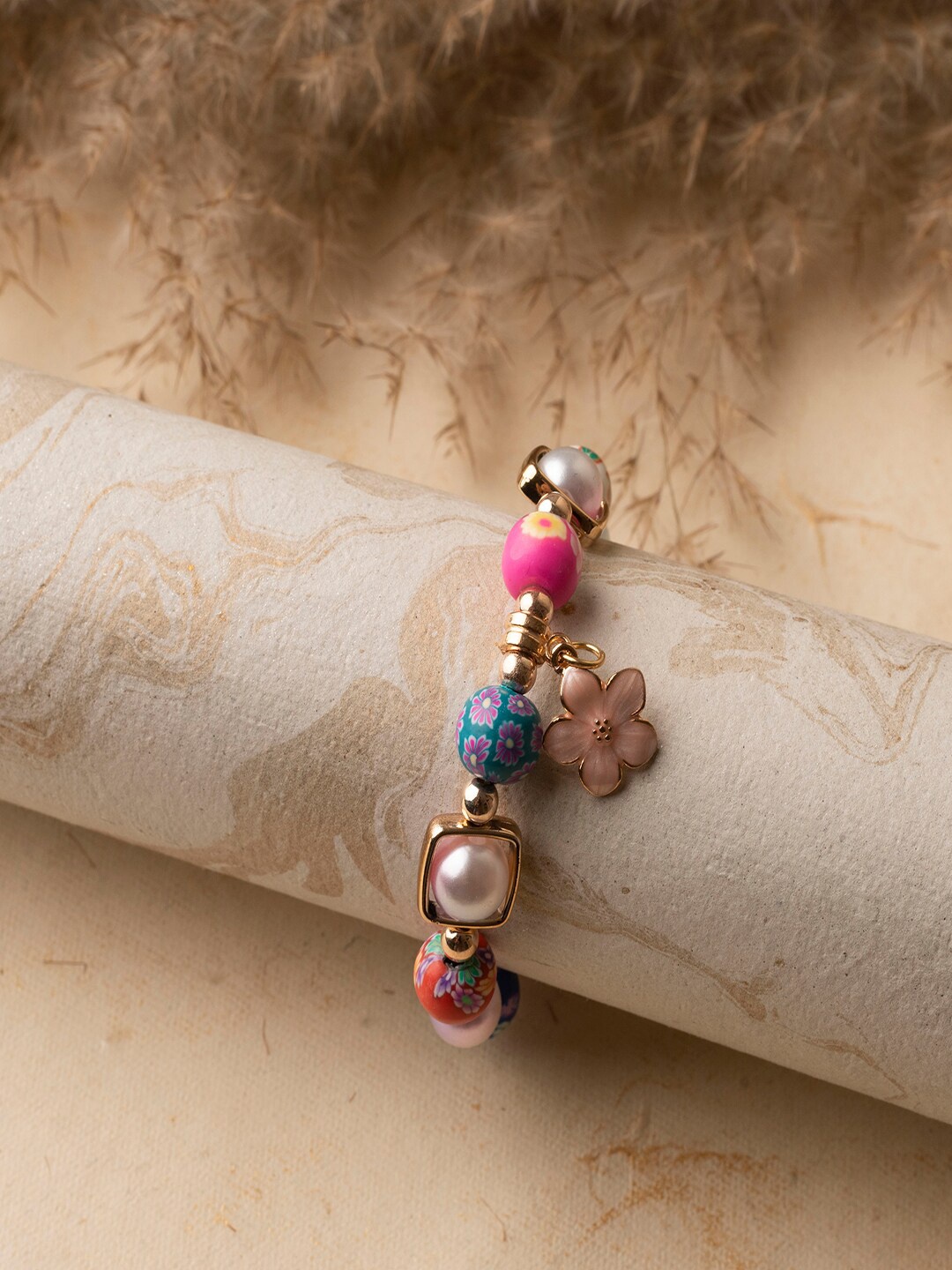 

Jewelz Set Of 2 Elasticated Bracelet, Pink
