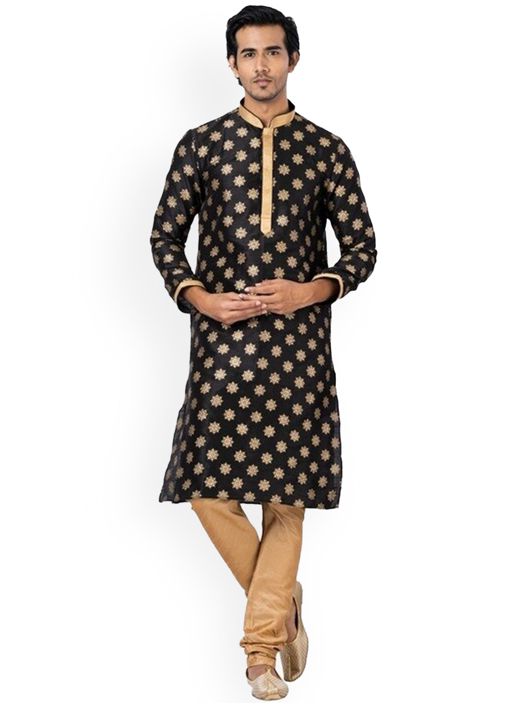 

ROOTED LIBAAS Ethnic Motifs Printed Kurta With Churidar, Black
