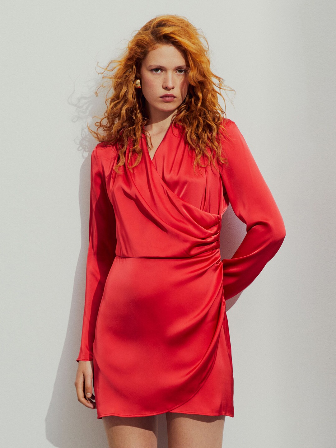 

H&M Draped Wrap Dress, Red