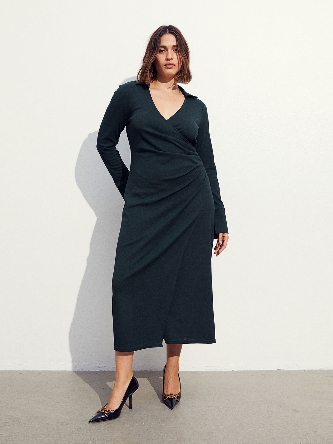 

H&M Wrap Midi Dress, Blue