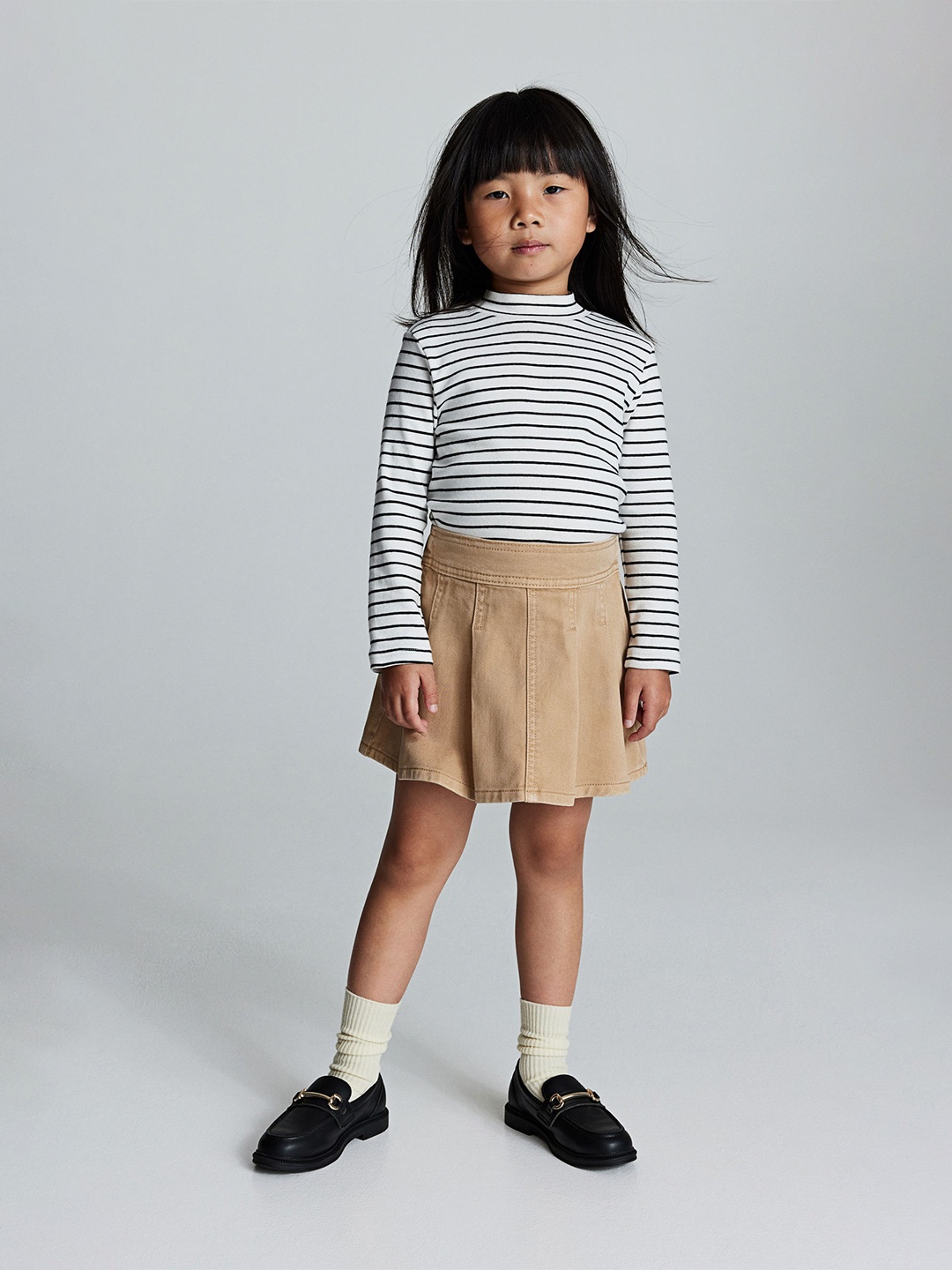 

H&M Girls 2-Pack Polo-Neck Tops, Black