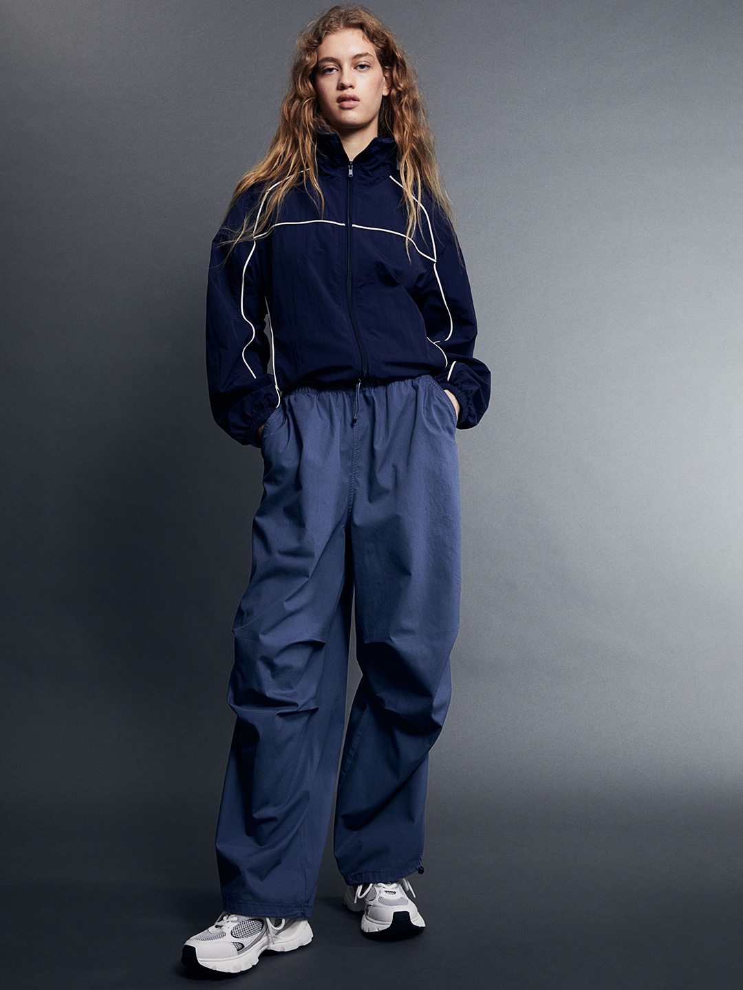 

H&M Women Parachute Trousers, Blue