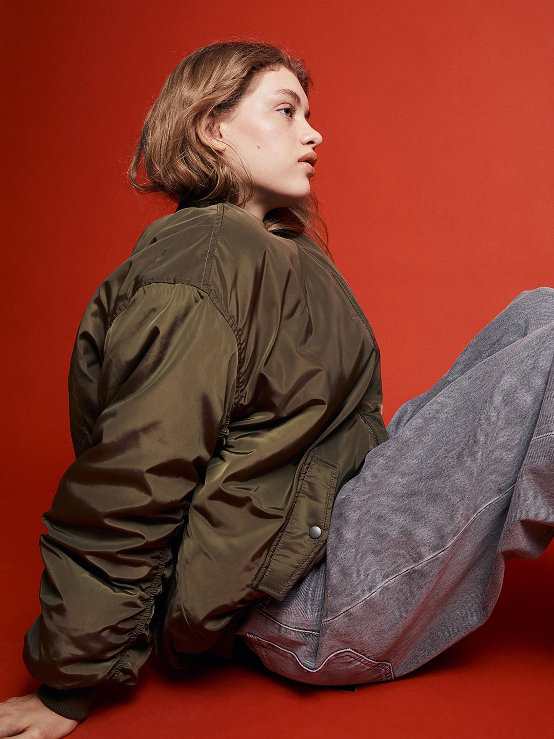 

H&M Oversized Bomber Jacket, Green