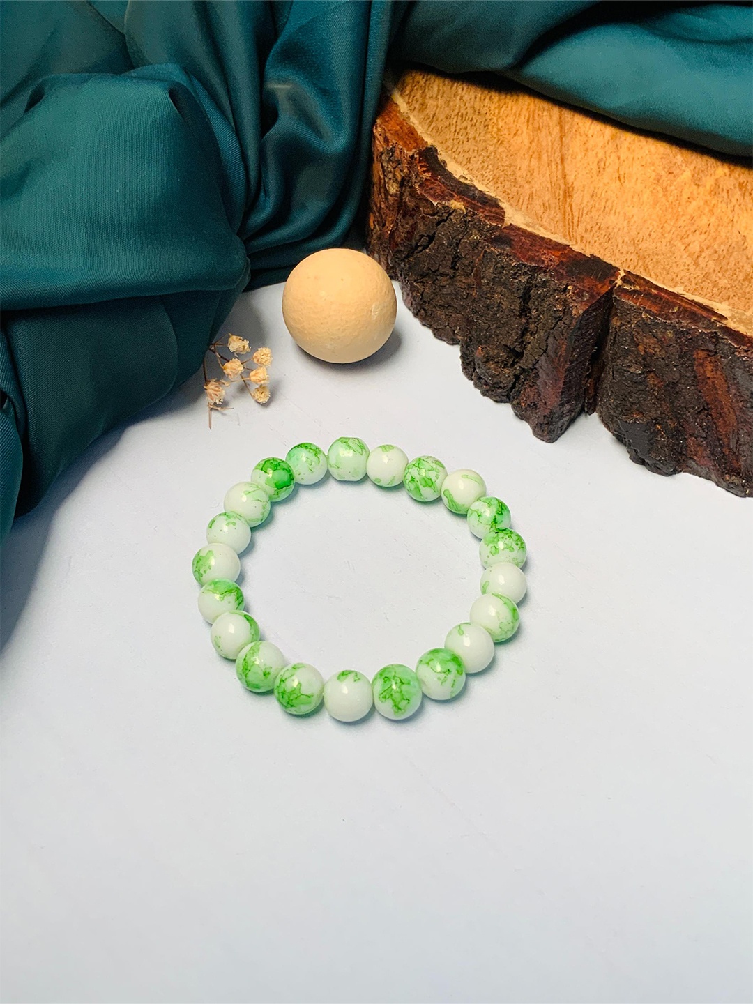 

ABDESIGNS Beaded Elastic Bracelet, Green