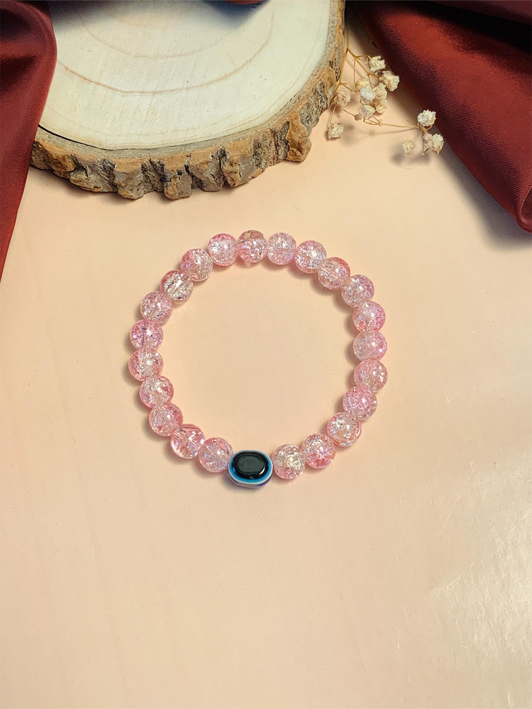 

ABDESIGNS Beaded Elastic Bracelet, Peach