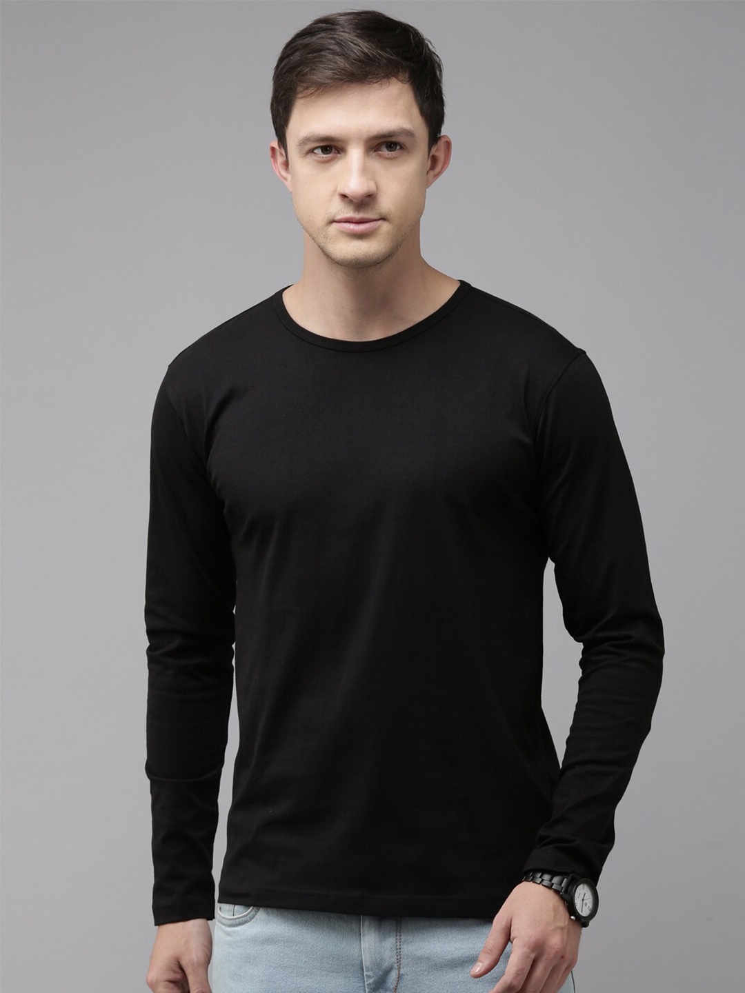 

Kryptic Round Neck Cotton T-shirt, Black