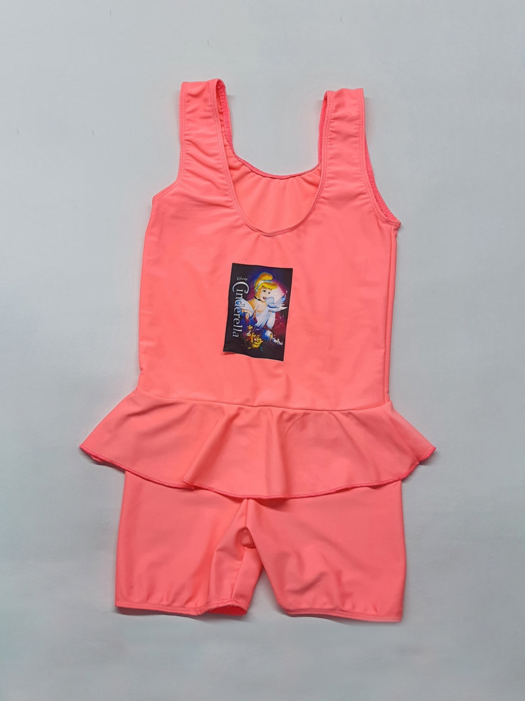 

Apraa & Parma Girls Cinderella Printed Swimming Dress With Attached Shorts, Pink