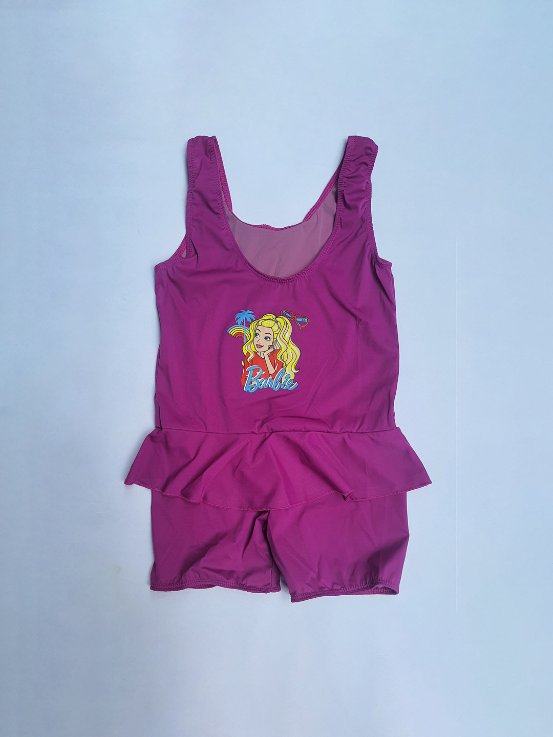 

Apraa & Parma Girls Barbie Printed Swimming Dress With Attached Shorts, Purple