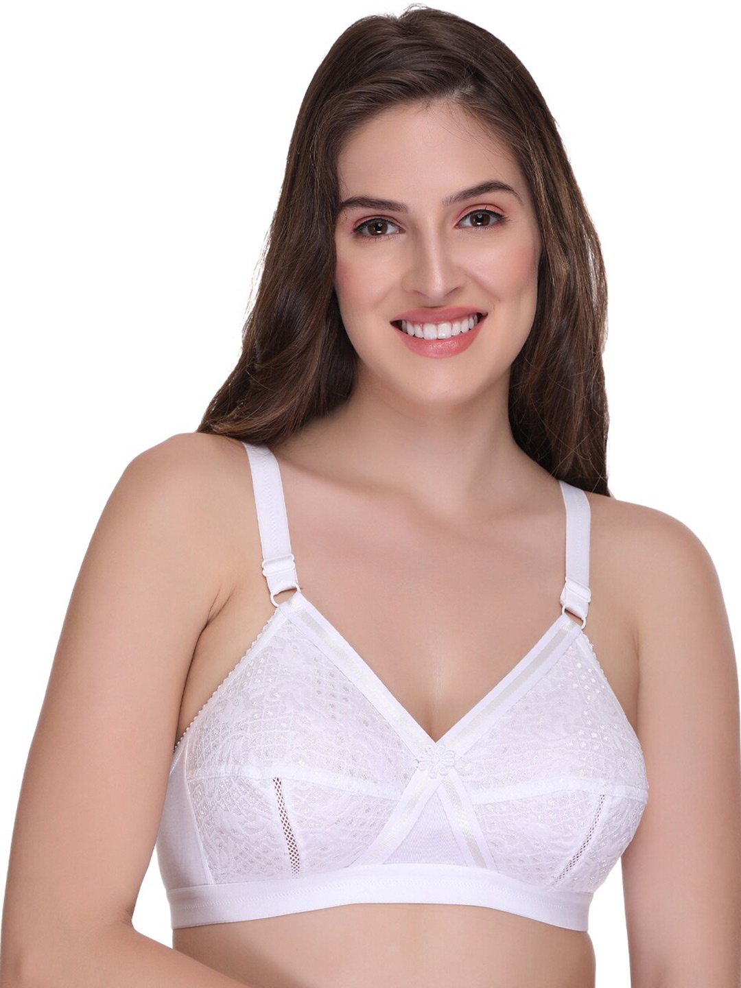 

SONA Full Coverage Non-Wired Non Padded Cotton Everyday Bra With All Day Comfort, White