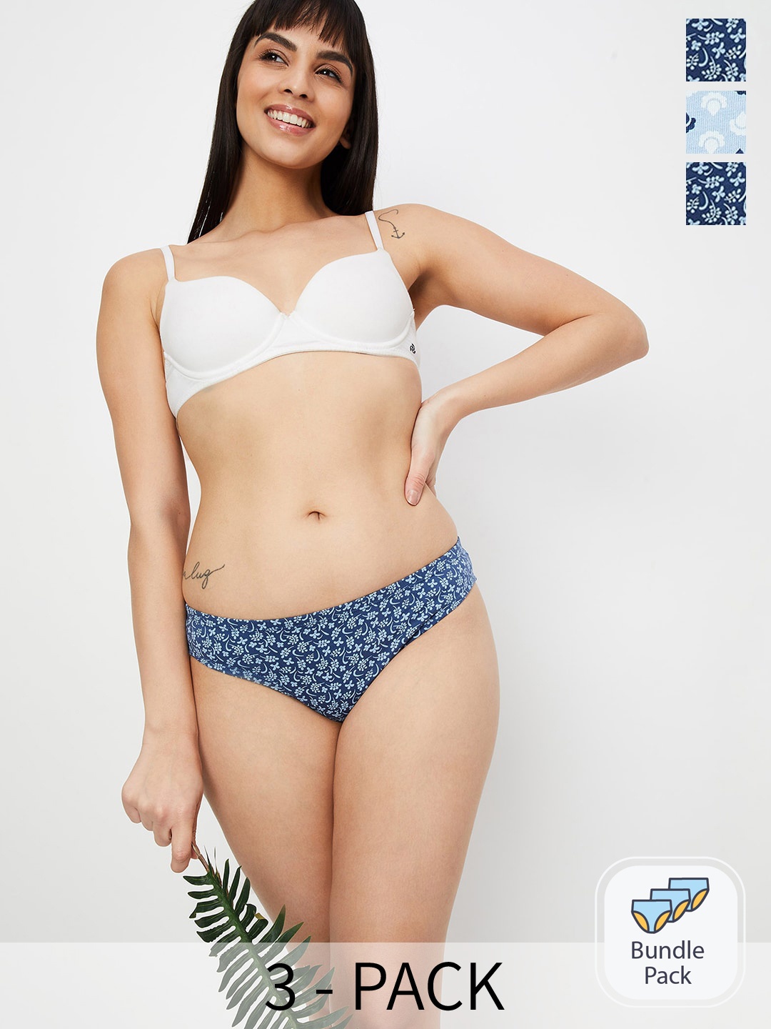 

max Pack Of 3 Printed Bikini Briefs, Blue