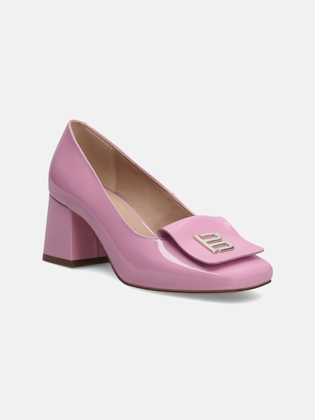 

BAGATT Sindy Round Toe Leather Block Heeled Pumps, Pink