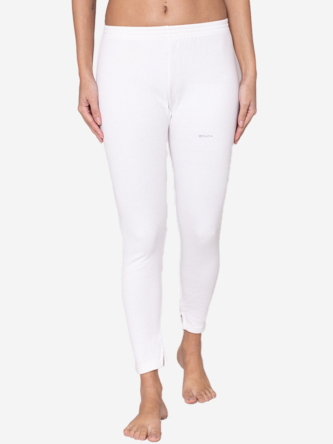 

GROVERSONS Paris Beauty Women Ribbed Tailored Fit Thermal Bottoms, White