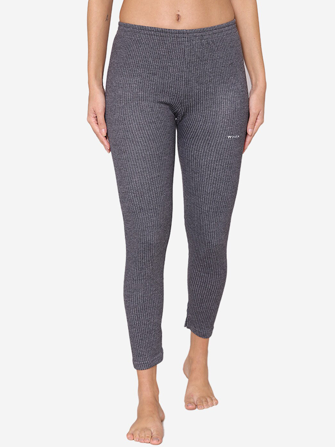 

GROVERSONS Paris Beauty Women Ribbed Tailored Fit Thermal Bottoms, Charcoal