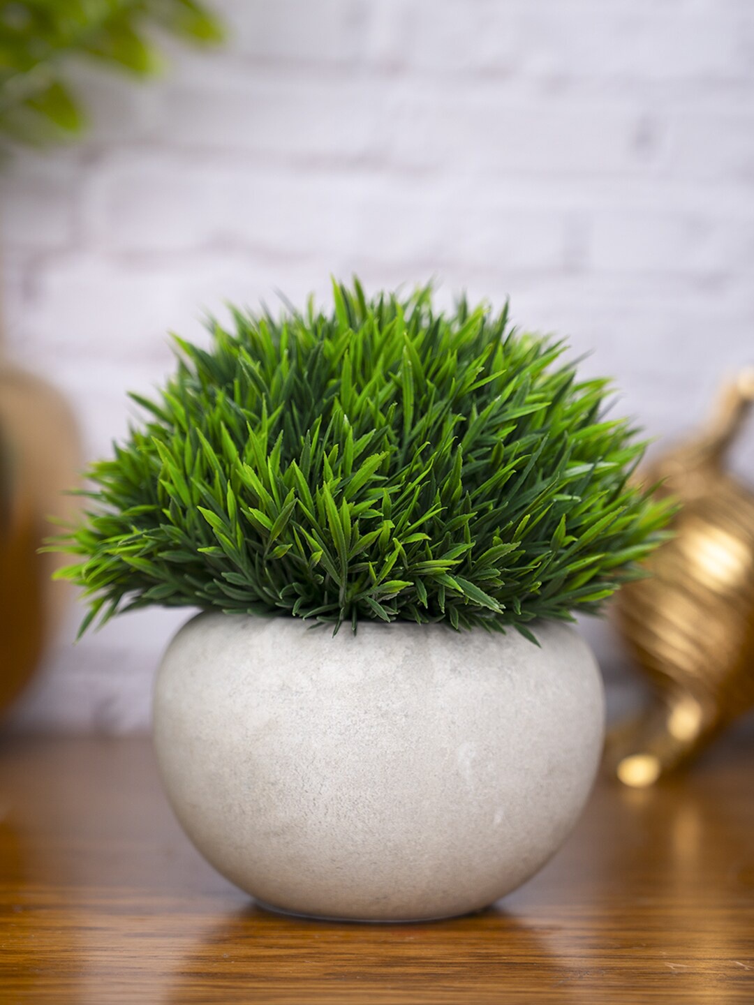 

MARKET99 Green Grass Artificial Flowers With Pot