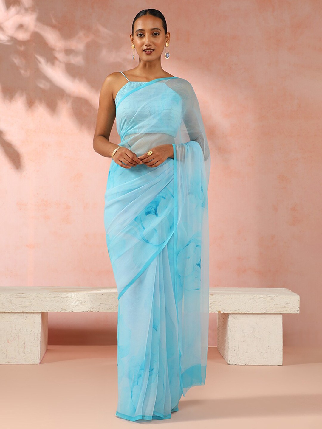 

Taneira Floral Printed Saree, Blue