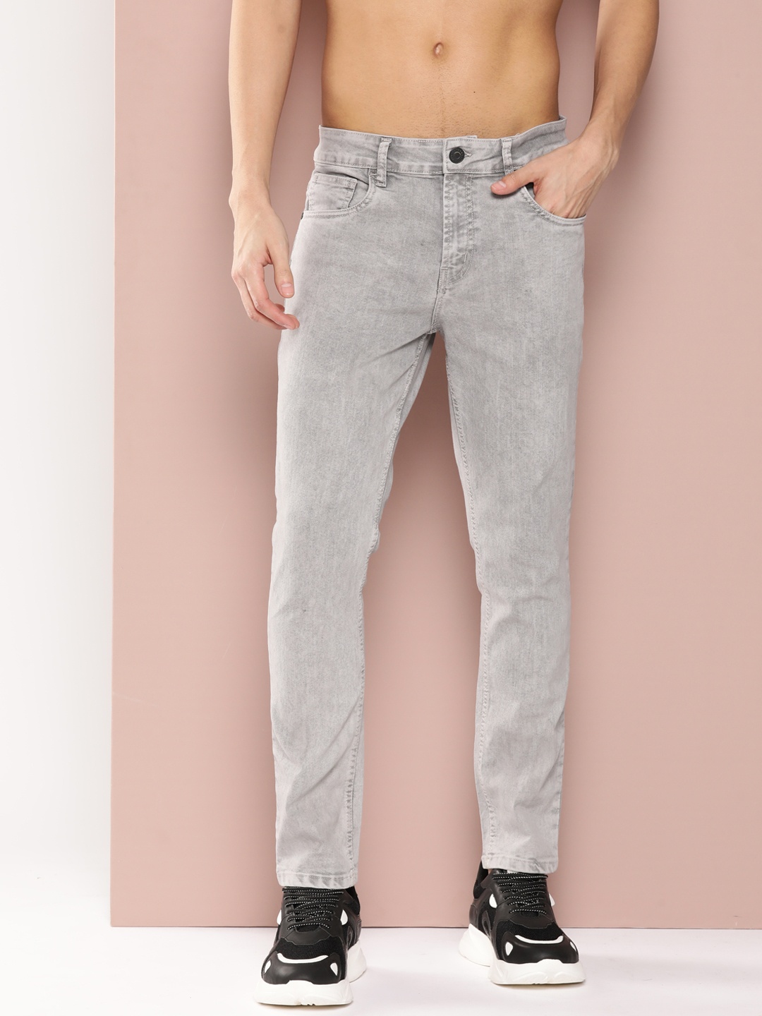 

Harvard Men Skinny Fit Low-Rise Stretchable Jeans, Grey