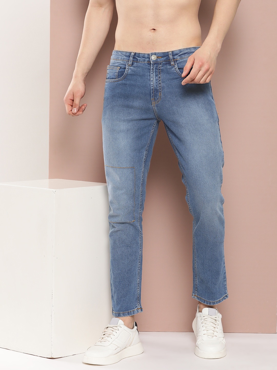 

Harvard Men Slim Fit Light Fade Stretchable Jeans, Blue