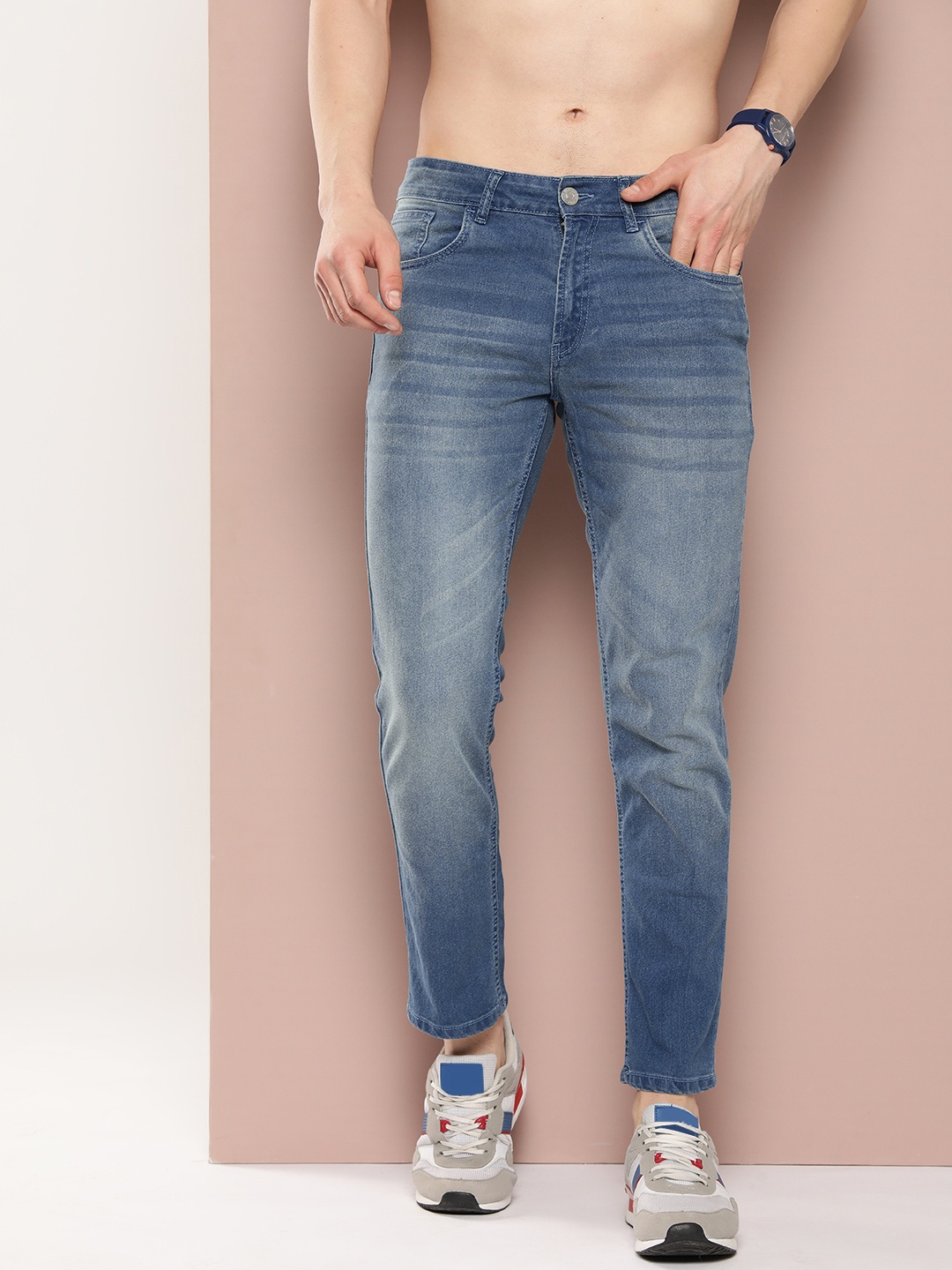 

Harvard Men Slim Fit Light Fade Stretchable Jeans, Blue