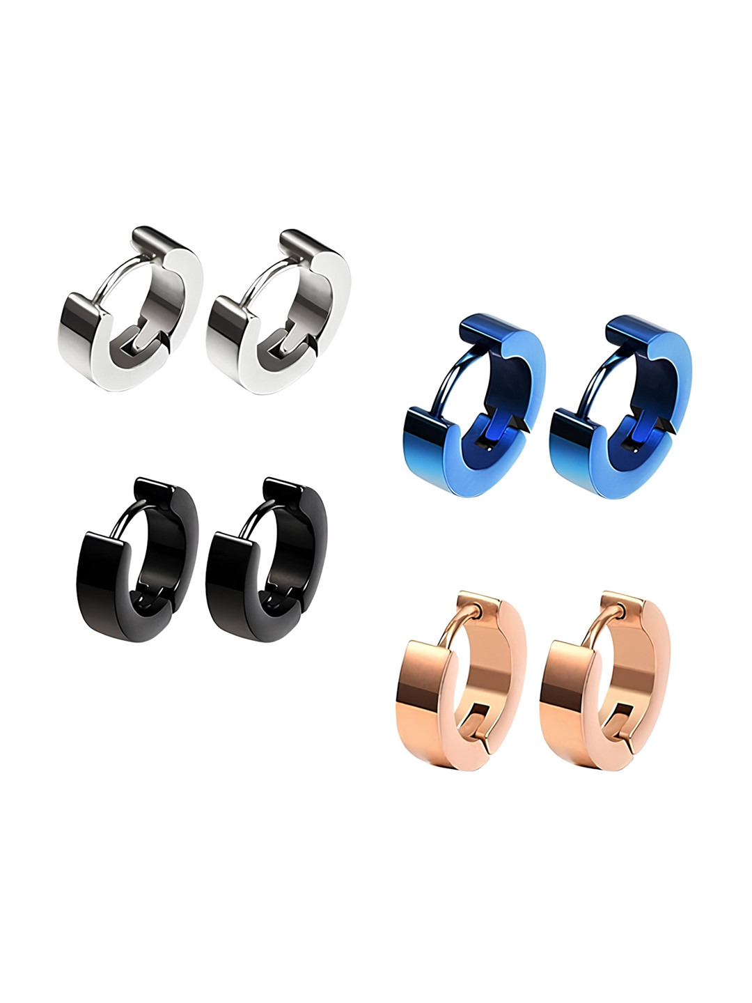 

KARISHMA KREATIONS Set Of 10 Contemporary Half Hoop Earrings, Gold