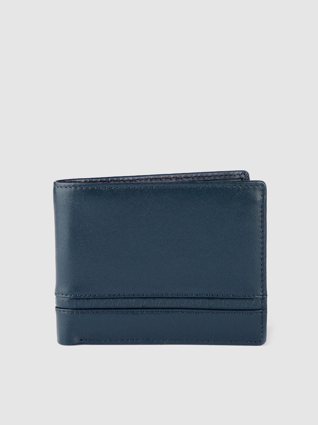 

Da Milano Men Leather Two Fold Wallet, Navy blue