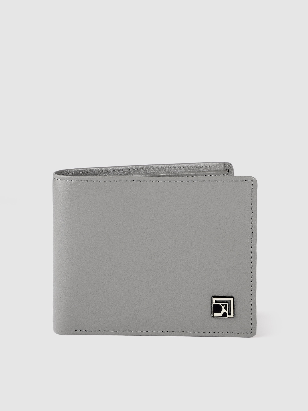 

Da Milano Men Leather RFID Two Fold Wallet, Grey