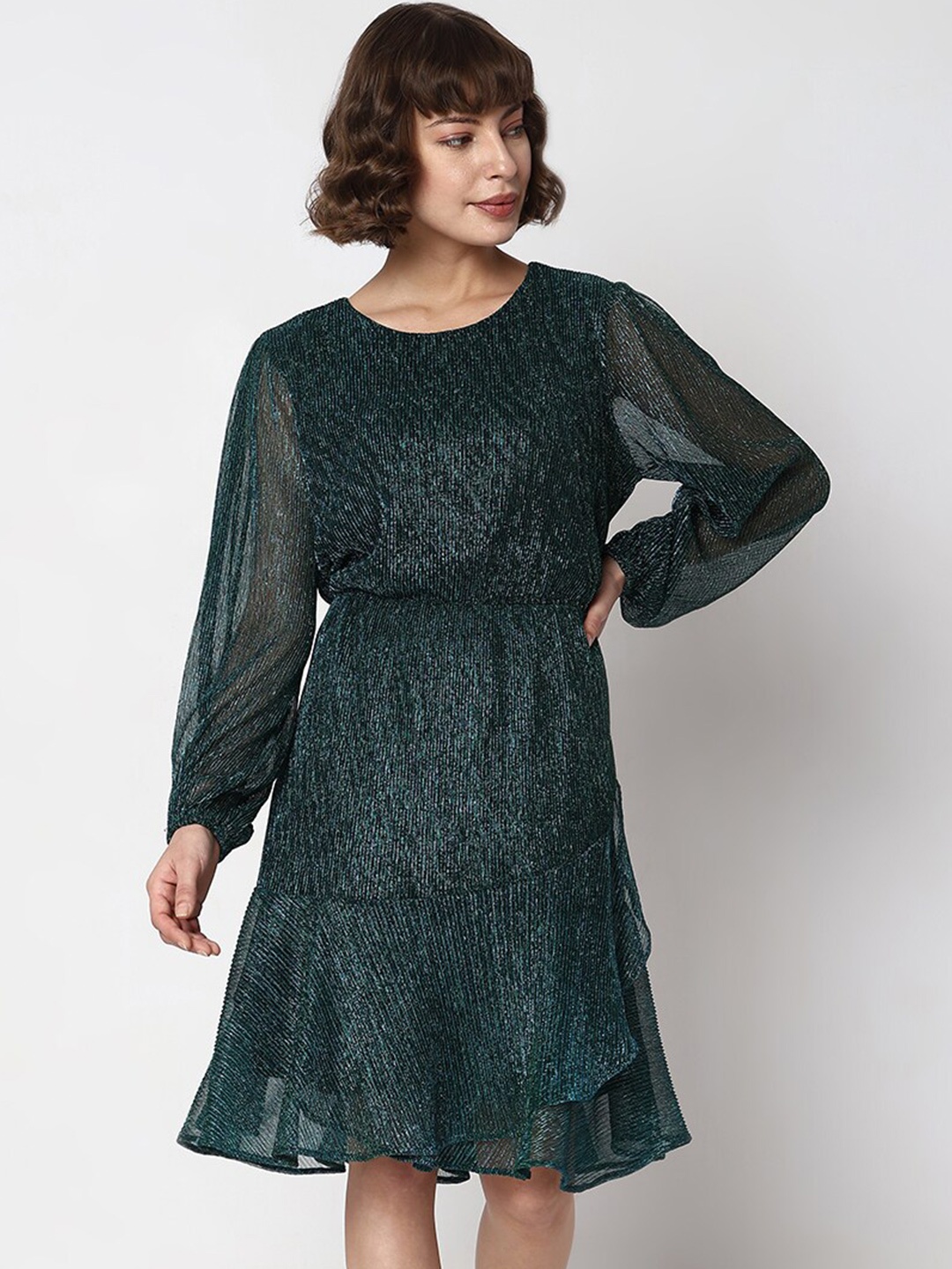 

Vero Moda Puff Sleeves Fit & Flare Maxi Dress, Green