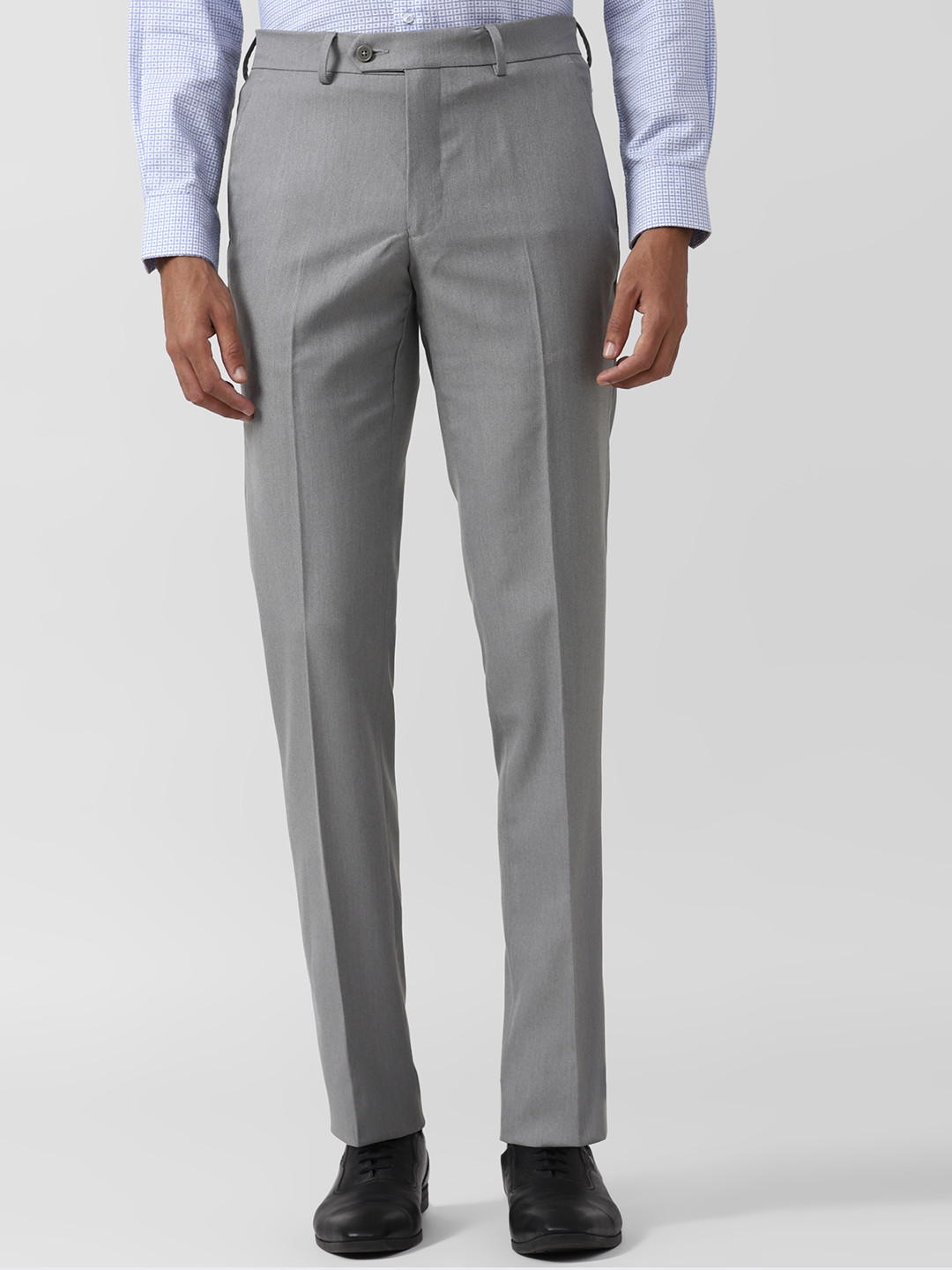 

Van Heusen Men Textured Slim Fit Formal Trousers, Grey