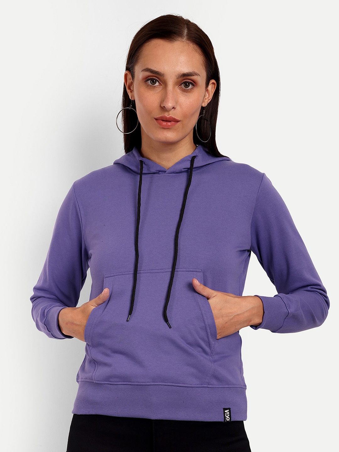 

VISO Hooded Knitted Sweatshirt, Purple
