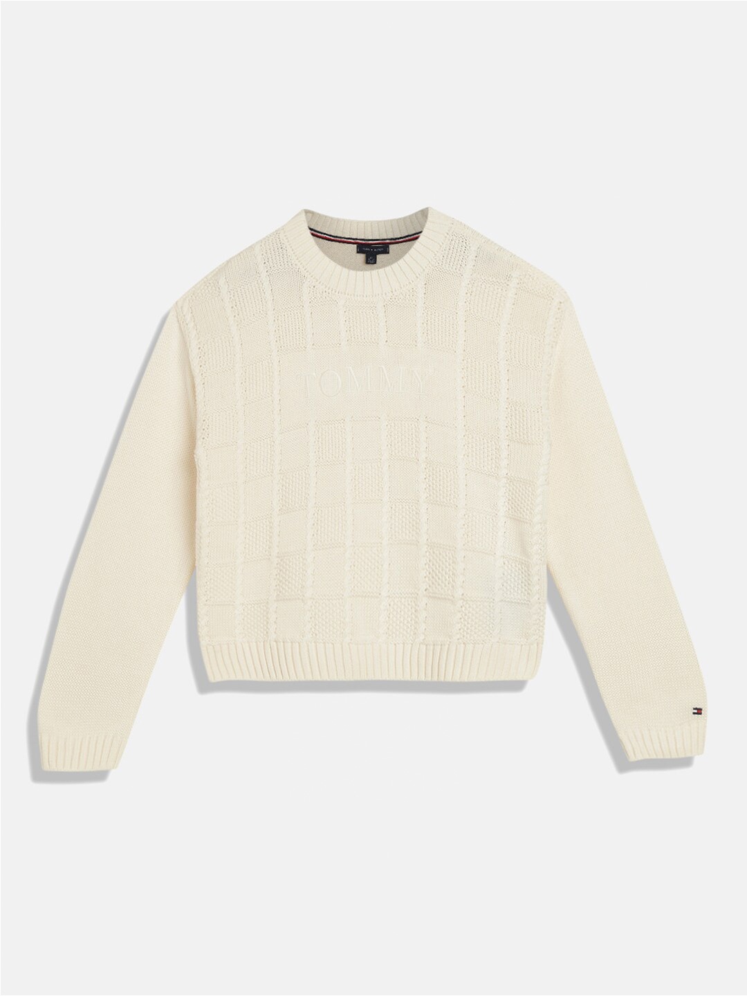 

Tommy Hilfiger Girls Ribbed Pullover Sweaters, Off white
