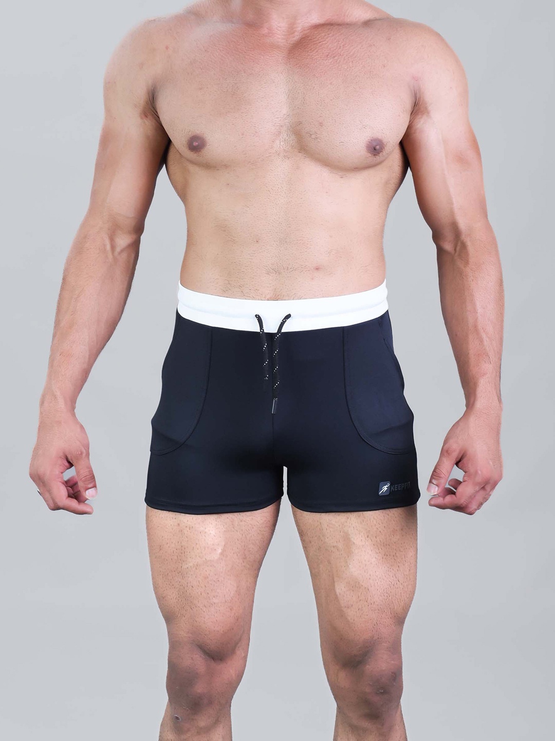 

Keepfit Men Mid-Rise Breathable Swim Trunks, Navy blue