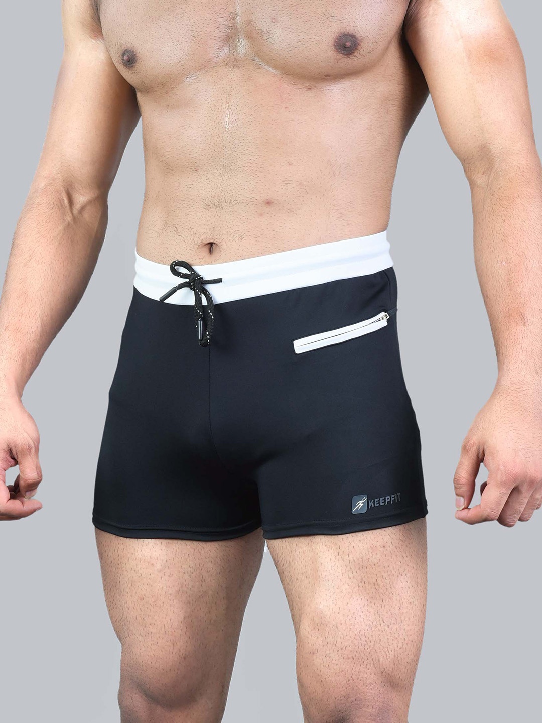 

Keepfit Men Mid-Rise Breathable Swim Trunks, Navy blue