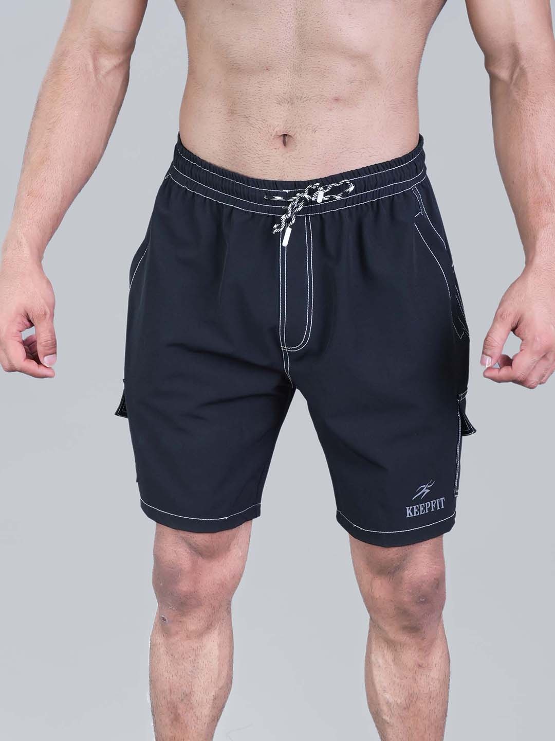 

Keepfit Men Mid-Rise Breathable Swim Shorts, Navy blue