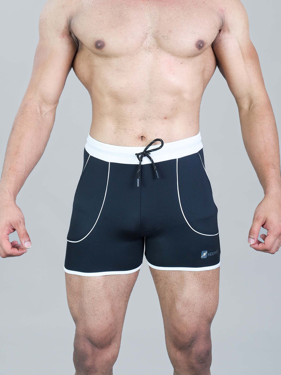 

Keepfit Men Mid-Rise Breathable Swim Trunks, Navy blue