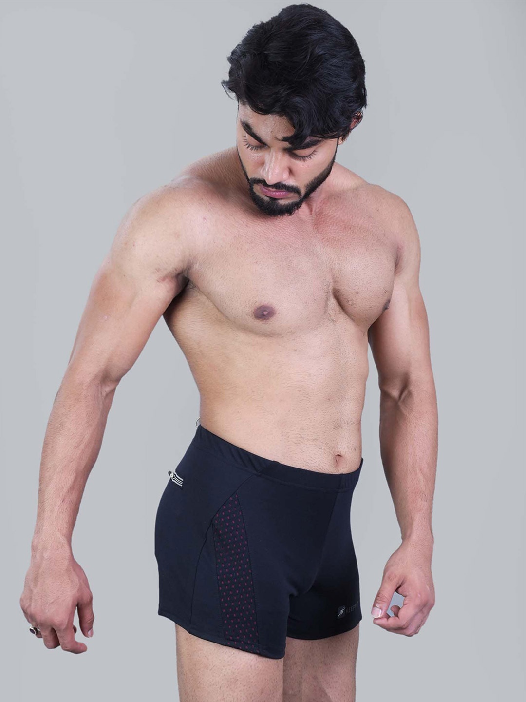 

Keepfit Men Mid-Rise Breathable Swim Trunks, Black